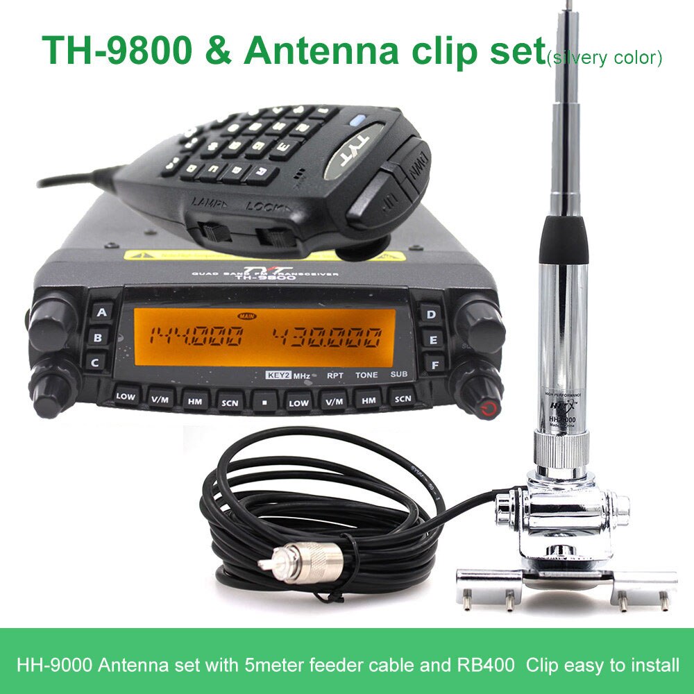 TYT TH-9800 Plus 50W  Mobile Radio  Quad Band 29/50/144/430MHz Dual Display