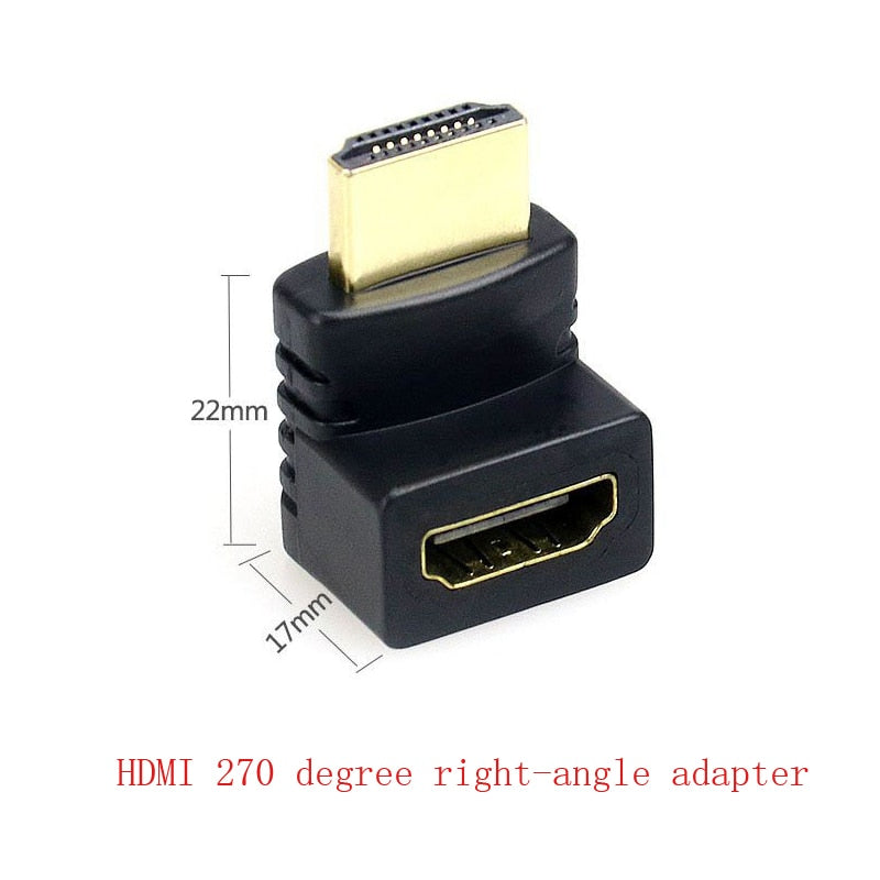 HDMI-compatible 90 degree right-angle adapter HDMI 270 degree HDMI male to female HDMI elbow connector