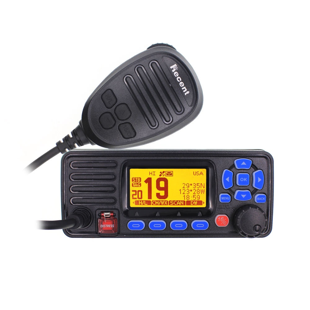 with GPS VHF Fixed Marine Radio Recent RS-509MG 25W 156.000-162.000MHz VHF Marine Radio IP67 Mobile Boat Walkie talkie