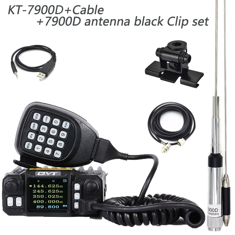 QYT KT-7900D Mini Mobile Radio 25W Quad Band 144/220/350/440MHz KT7900D CB Transceiver radio comunicador Walkie Talkie 10 KM