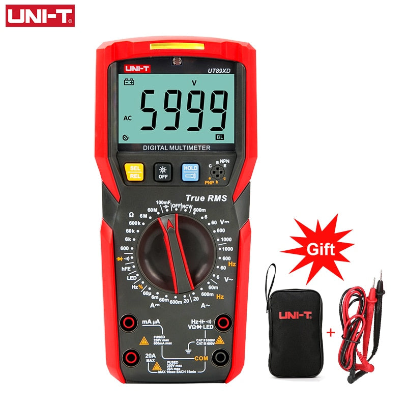 UNI-T UT89X UT89XD Professional Digital Multimeter True RMS NCV 20A Current AC DC Voltmeter Capacitance Resistance Tester