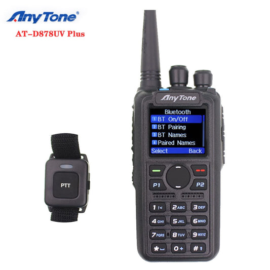 Anytone AT-D878UV Plus Walkie Talkie VHF 136-174MHz UHF 400-470MHz GPS APRS Wireless PTT DMR Ham Radio Station With Cable
