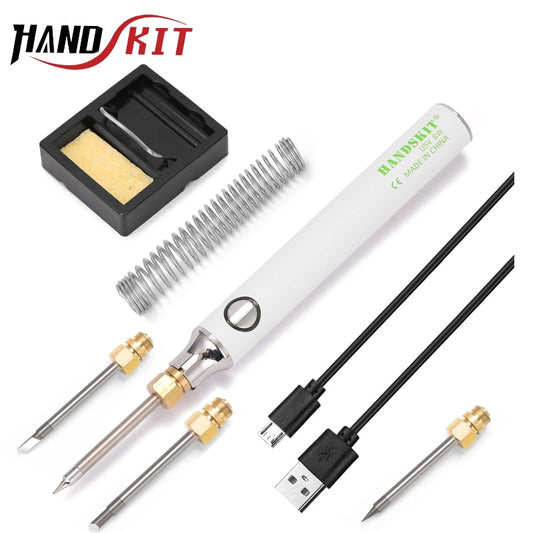 Original 8W USB Soldering Iron Set Adjustable Temperature Ceramic Core Heating Portable Home Welding Solder Repair Tools