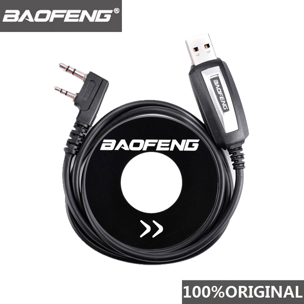 100% Original Baofeng Walkie Talkie 50km USB Programming Cable For 2 Way Radio UV-5R BF-888s UV5R K Port Driver With CD Software