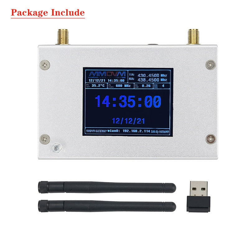 Duplex MMDVM Hotspot w/ Aluminum Alloy Shell Color Display Screen Supporting For C4FM/DMR/DSTAR P25 With Raspberry Pie 1B+