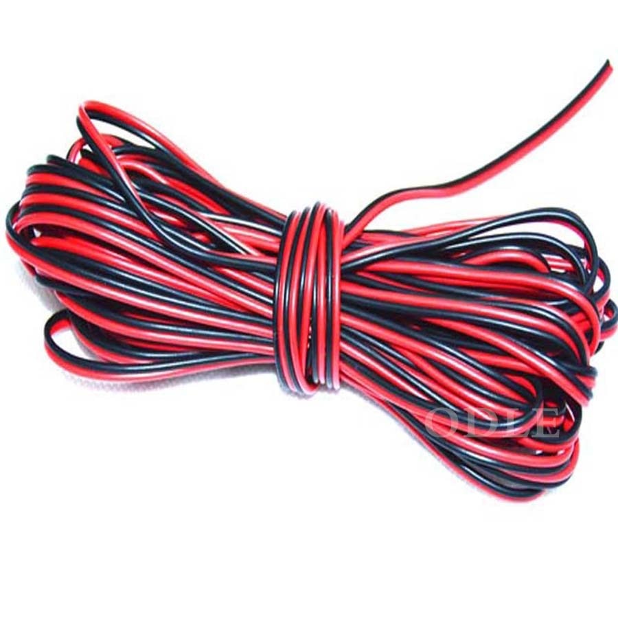 20 meters Electrical Wire Tinned Copper 2 Pin AWG 22 insulated PVC Extension LED Strip Cable Red Black Wire Electric Extend Cord