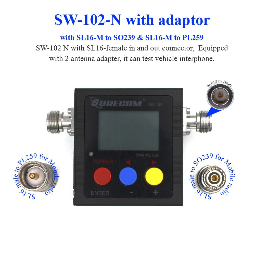 The Latest  version Surecom SW-102 125-525Mhz VHF/UHF Antenna Power &amp; SWR MeterDigital VHF/UHF SWR &amp; POWER WATT METER