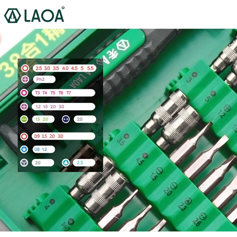 LAOA 38 in 1 Screwdrivers Set Precision Screwdriver bit set Laptop Mobile phone Repair Tools Kit Precise Screw Driver Hand tools