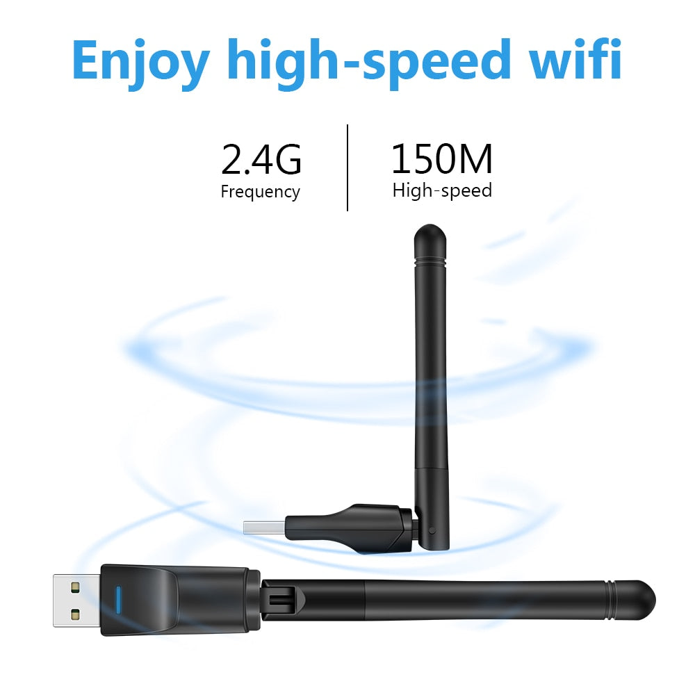 USB Wifi Adapter 150Mbps 2.4 ghz Antenna USB 802.11n/g/b Ethernet Wi-fi dongle usb lan Wireless Network Card PC wifi receiver