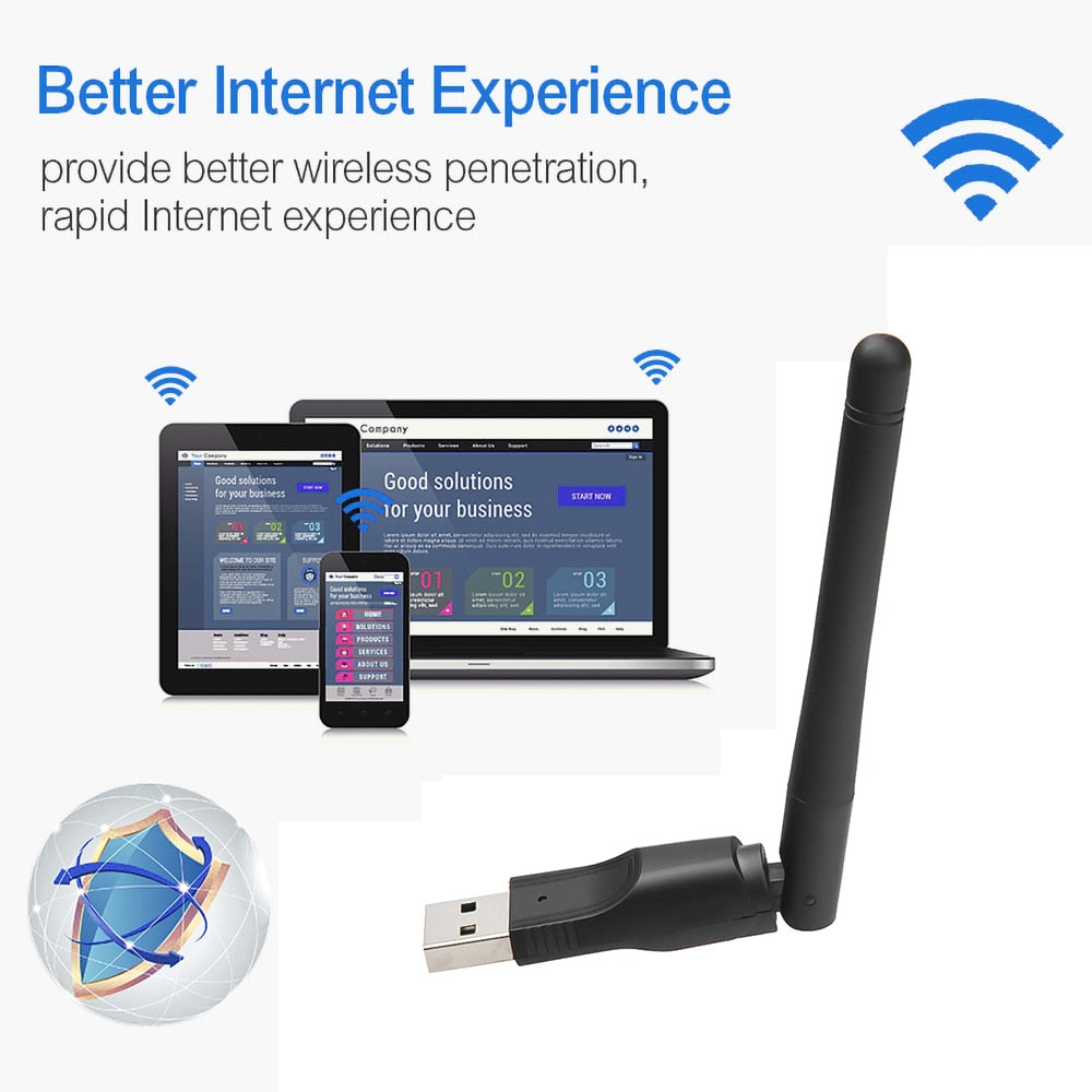 kebidumei 150M USB 2.0 WiFi Wireless Network Card 802.11 b/g/n LAN Adapter Mini Wi Fi Dongle for Laptop PC with Antenna MT-7601