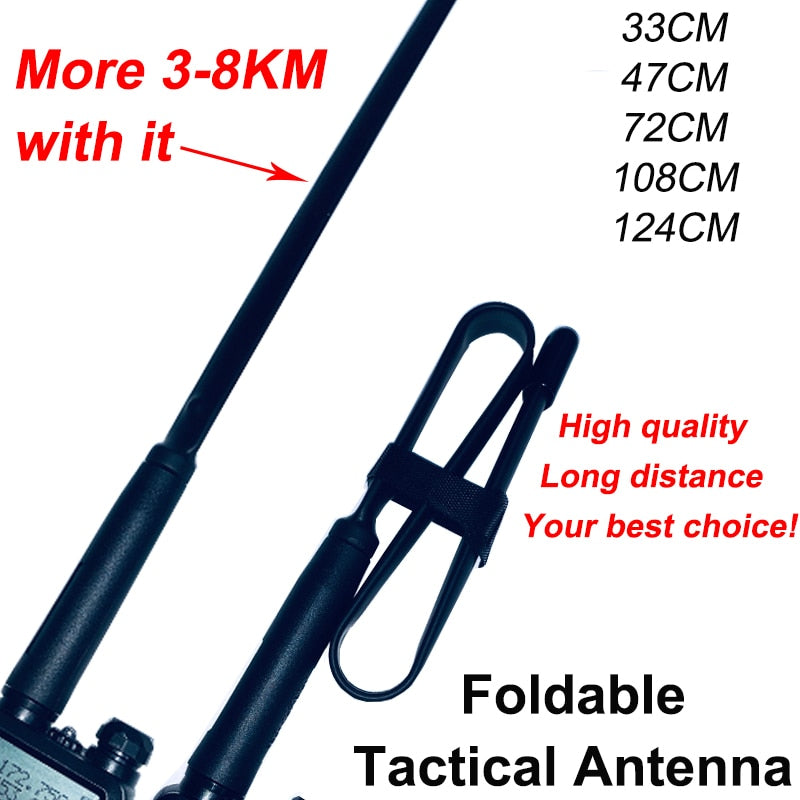 2021 Walkie Talkie Foldable CS Antenna Baofeng UV-5R UV82 SMA-Female Dual Band BAOFENG UV-9R Plus Ham Radio Accessories