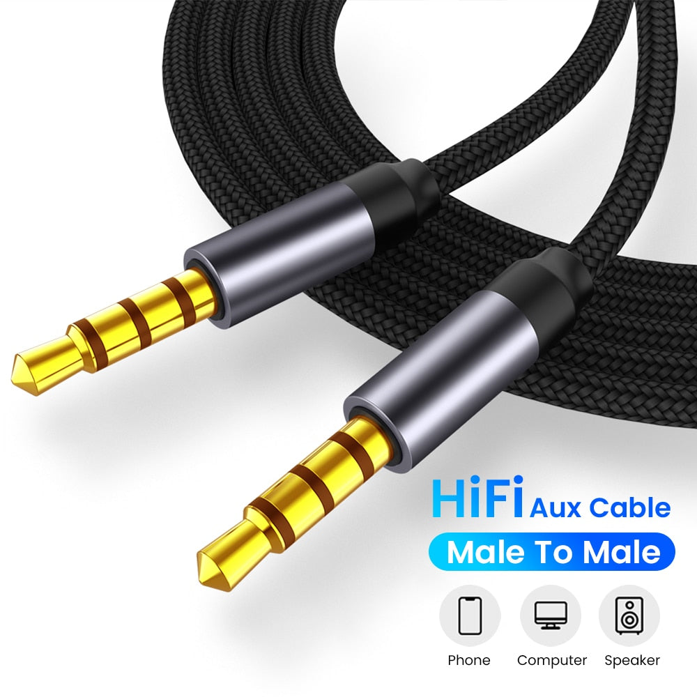 3.5mm AUX Cable Jack male to male Audio Cable 3.5mm Speaker Cable for Headphones Car for Xiaomi Redmi 5 plus Oneplus 5t AUX Cord