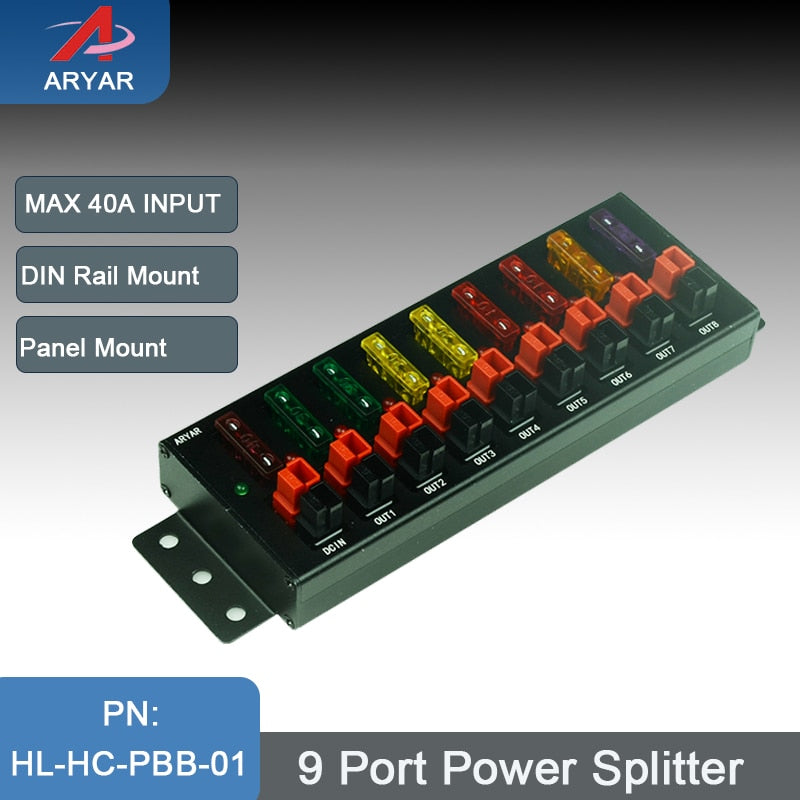 9-Port Powerpole Splitter Distributor Anderson Powerpole Screw Fixing For Shortwave Radios AP-8S