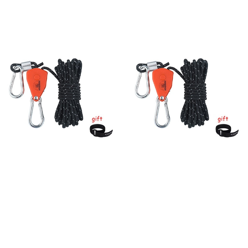 1/2/4 PCS Tent Adjustable Rope Fastener Fixed Buckle Pulley Tensioner  Ratchet Hangers Lights Lifting Camping Awning Wind Rope