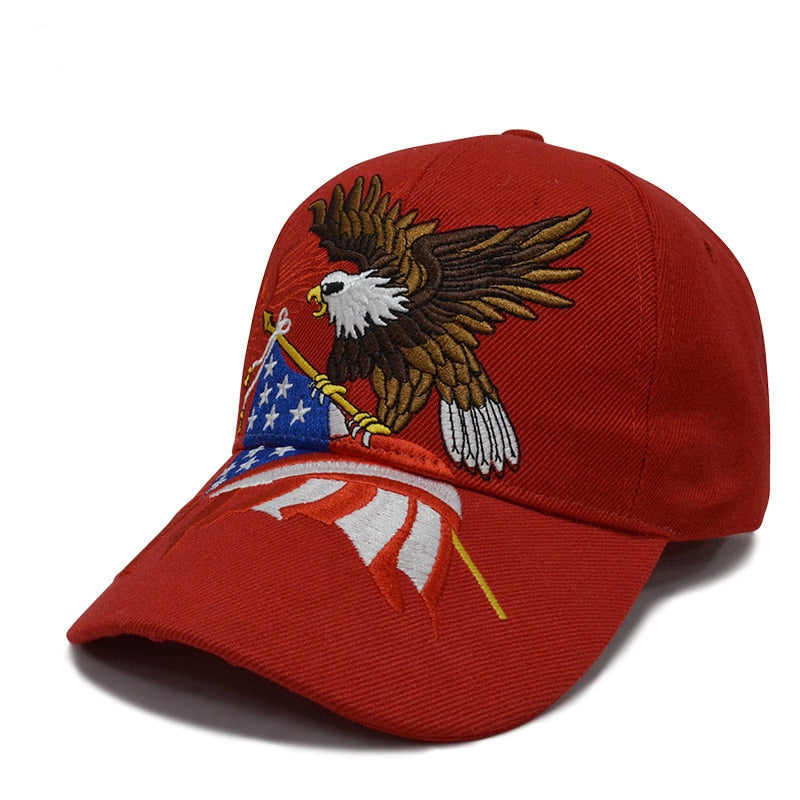 2020 Patriotic American Eagle and American Flag Baseball Cap USA Bald Eagle 3D Embroidery Snapback Hats Men Cap Fast Logistics