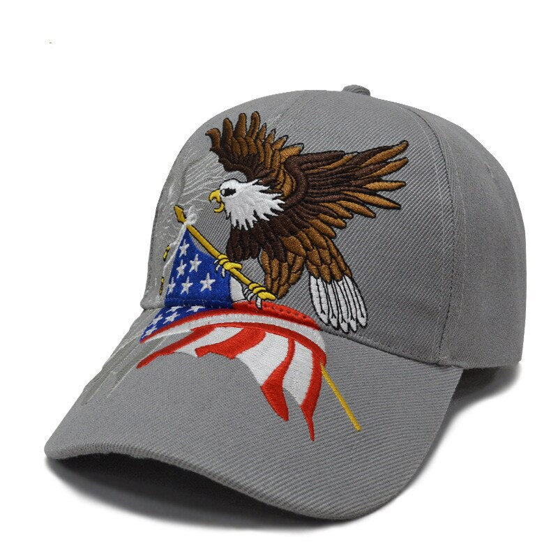 2020 Patriotic American Eagle and American Flag Baseball Cap USA Bald Eagle 3D Embroidery Snapback Hats Men Cap Fast Logistics