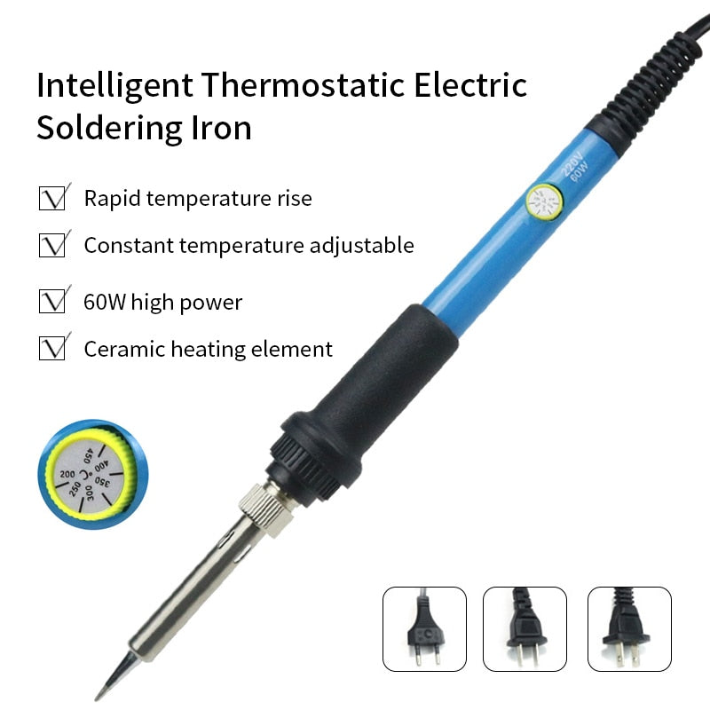 Soldering Iron Adjustable Temperature Electric 220V 110V 60W 80W Welding Solder Rework Station Heat Pencil Tips Repair Tool