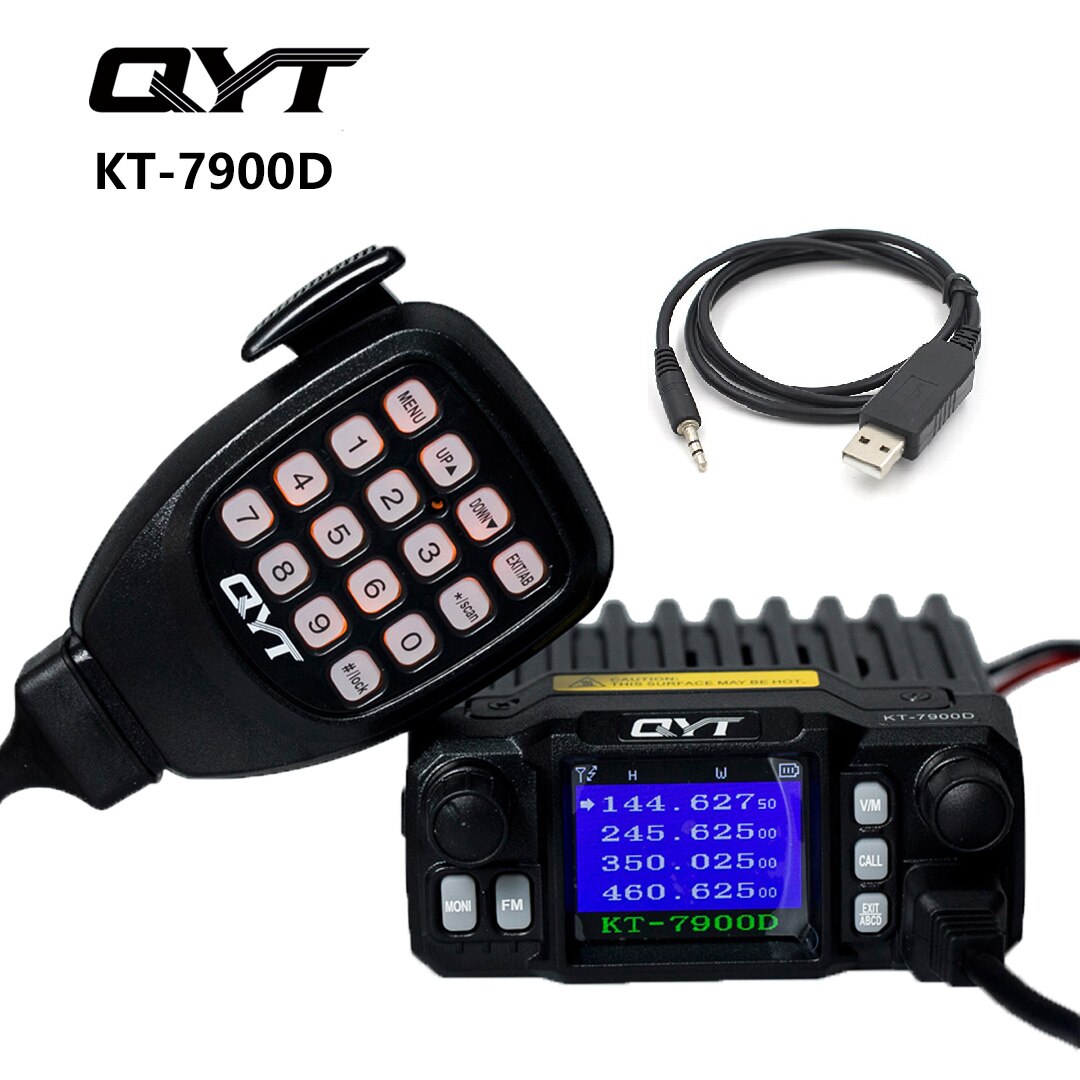 QYT KT-7900D Quad Band 144/220/350/430Mhz 25 Watts Mobile Radio VHF UHF Vehicle Transceiver Ham Radio