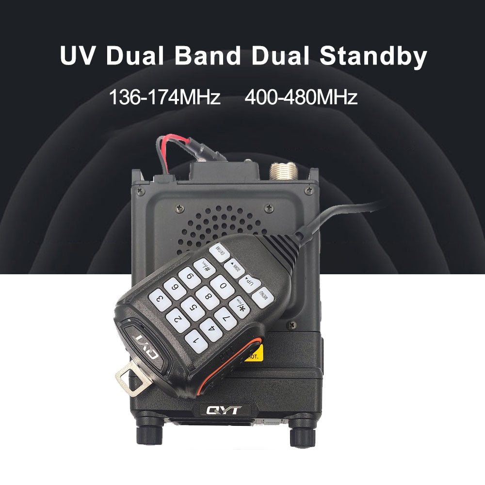 New QYT KT-5000 25W Mini Radio Stations 10KM Dual Band 136-174/400-480MHZ Car Walkie Talkie with Separable Panel