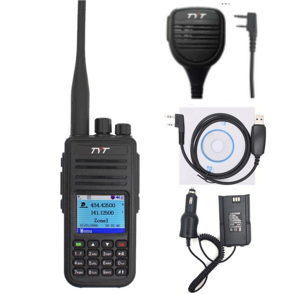 TYT MD-UV380 Walkie Talkie Dual Band Radio MD-380 VHF UHF MD380 Digital DMR Two Way Radio Dual Time Dlot Transceiver