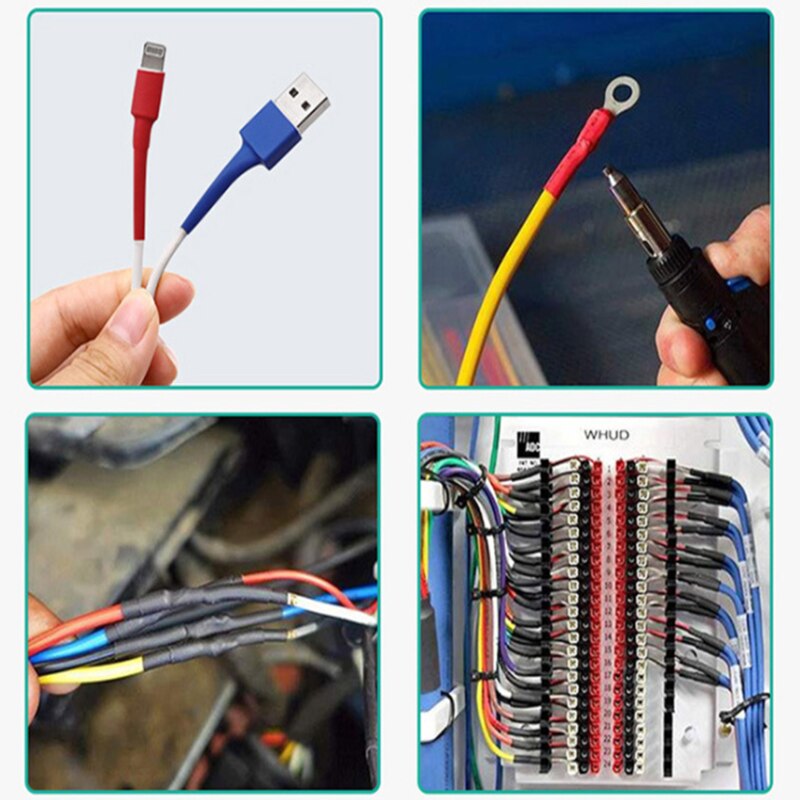 2:1 Times Shrink,Heat Shrink Tube Set,Polyolefin,Insulated Heat Shrinkable Sleeve for Wire Connection and Data Line Protection
